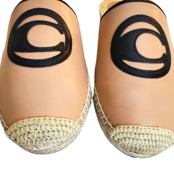 Coach Channing Leather Logo Slip On Espadrille Mules - Picture 3 of 16